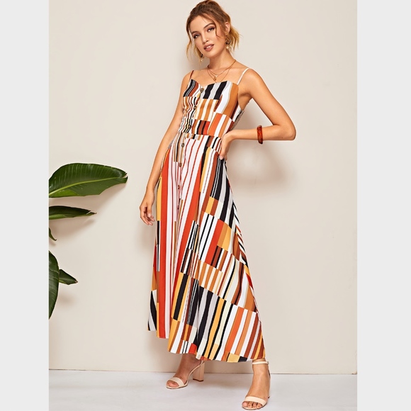 Multicolor Cami Fit & Flare Maxi Summer Dress - Picture 2 of 8